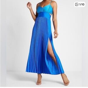 Express Vibrant Blue two tone maxi Dress